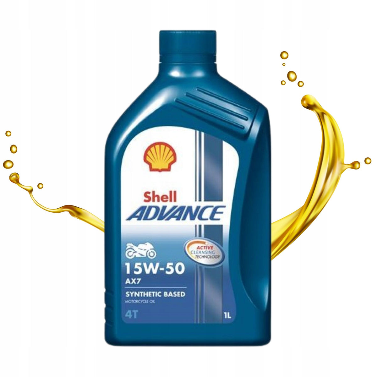 Shell Advance 4T AX7 15W-50 1L API SM JASO MA2 - Semi Synthetic Oil Customs tariff code 27101981