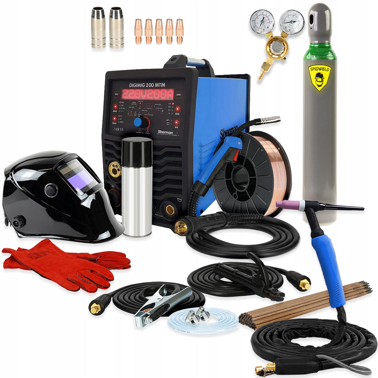 Sherman Digimig MIG/MAG synergic MMA welding machine 230V VRD Set
