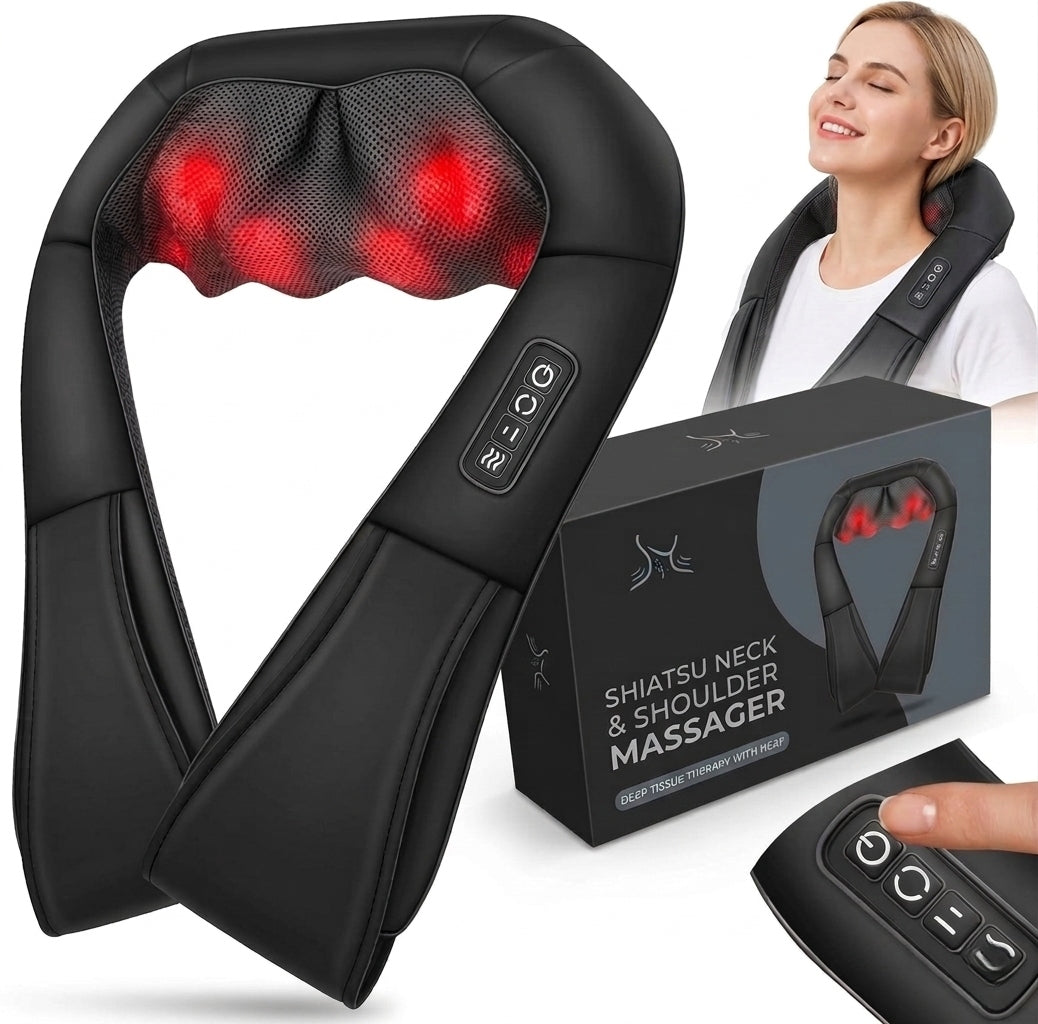 Shiatsu Back Neck Massager Heated Solid Strong + FREEBIE