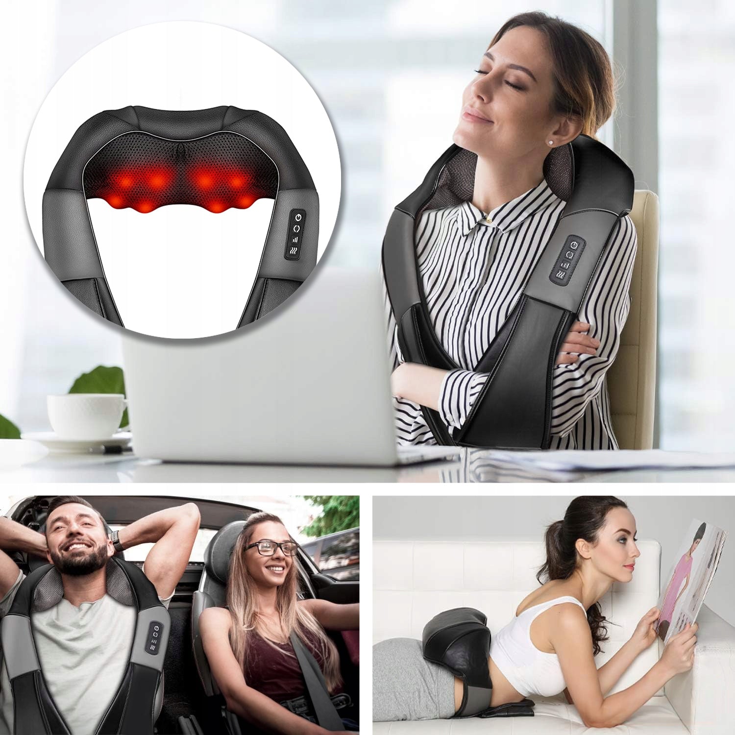 Shiatsu Back Neck Massager Neck Foot Heating Belt 30W Packaging status original