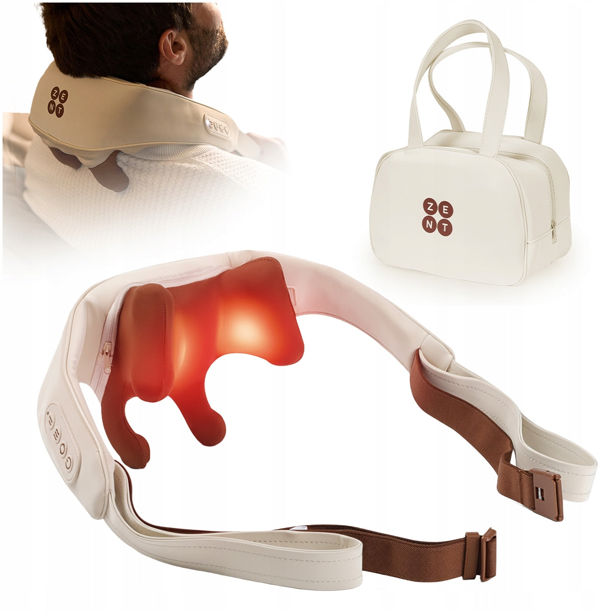 Shiatsu Back Neck Massager Wireless HEATED MASSAGE BELT