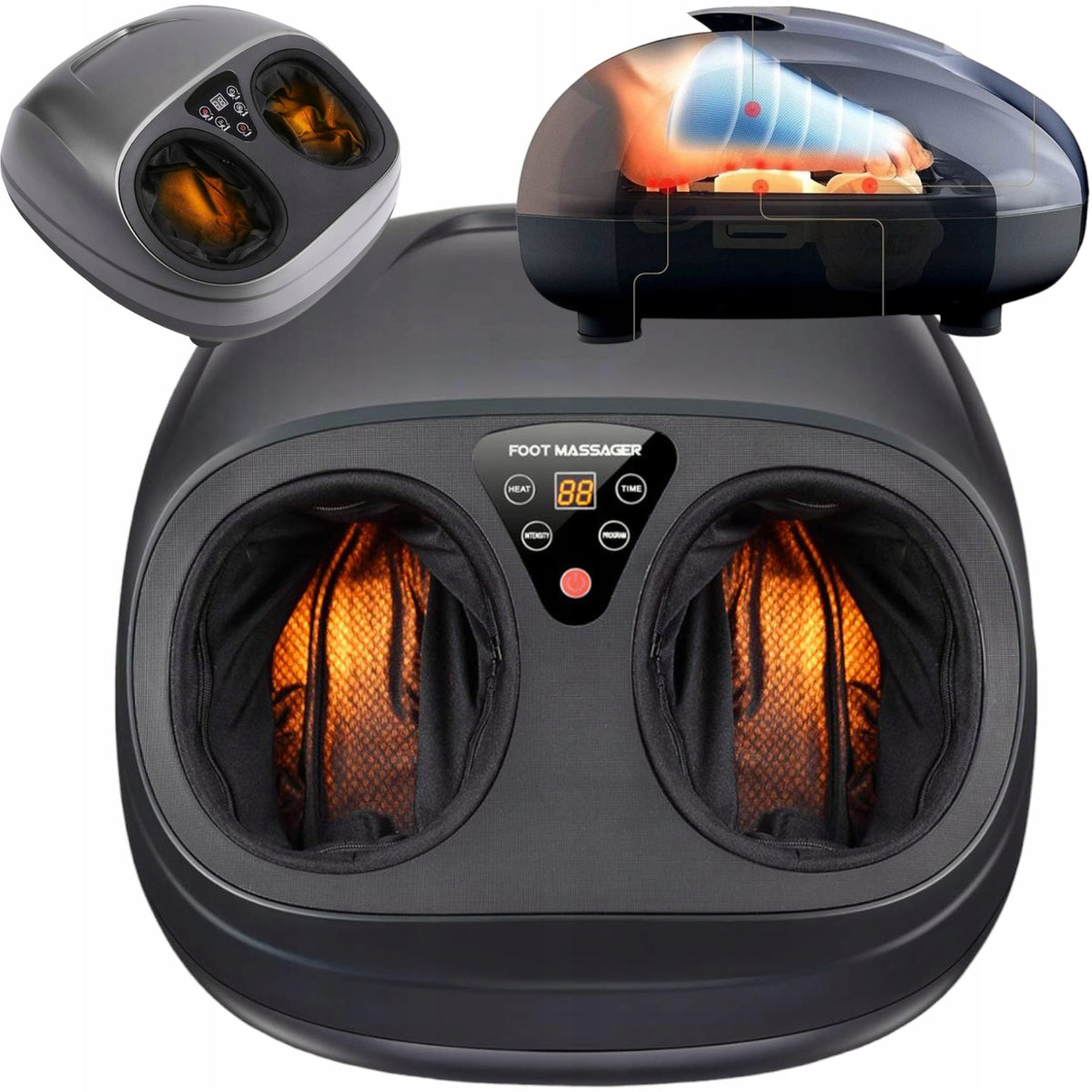 Shiatsu Leg Foot Massager Rolling Compression with Infrared Roller
