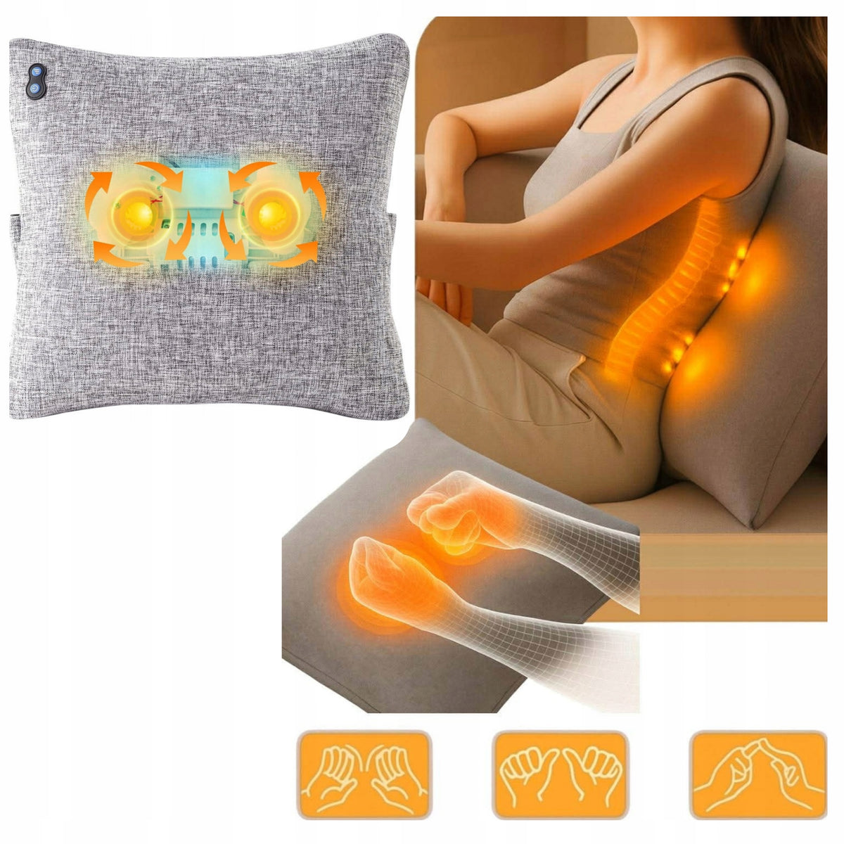 Shiatsu Massage Pillow Heating/Relaxing Wireless RELIEF