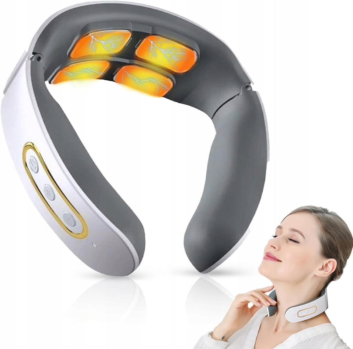 Shiatsu Massager 6 Modes for Neck Arms, Neck with Heating Function White