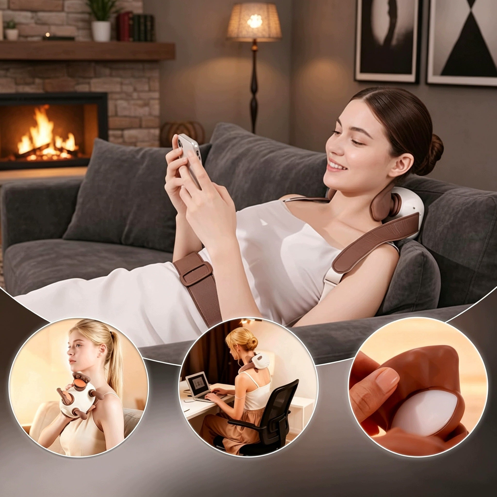 Shiatsu Neck and Shoulder Massager with Heat for Calves + Targeted Acupressure Neck Packaging status original