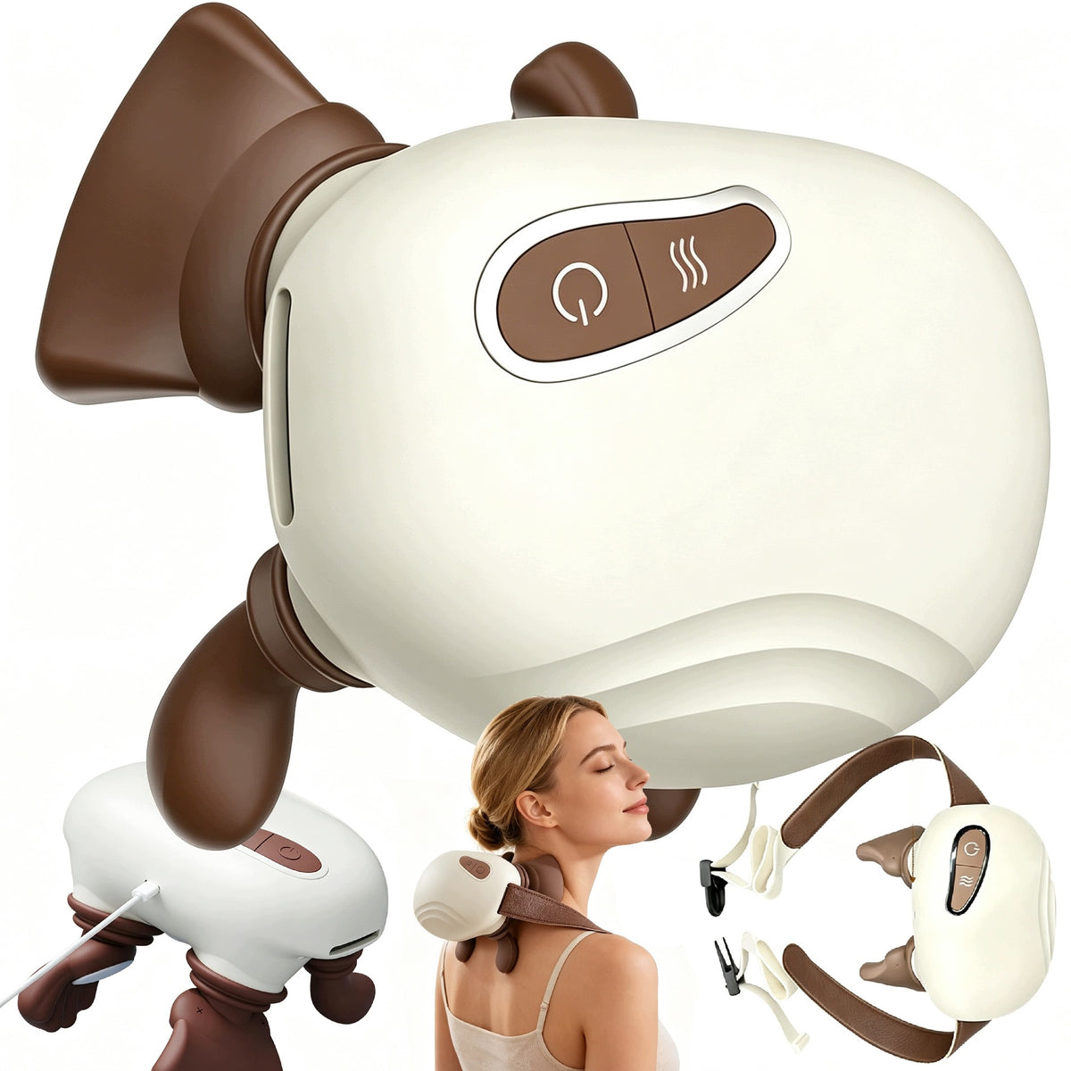 Shiatsu Neck and Shoulder Massager with Heat for Calves + Targeted Acupressure Neck