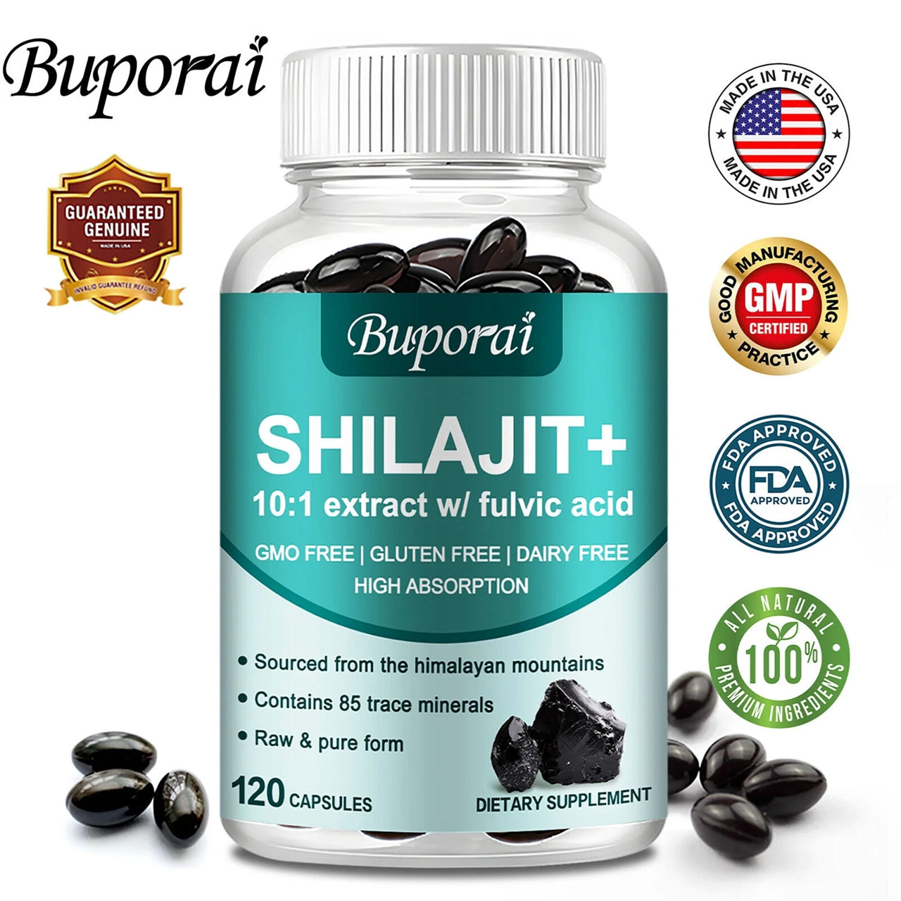 Shilajit 1000mg - Boost Your Energy Levels, Immune System Health... EAN (GTIN) 074283234698