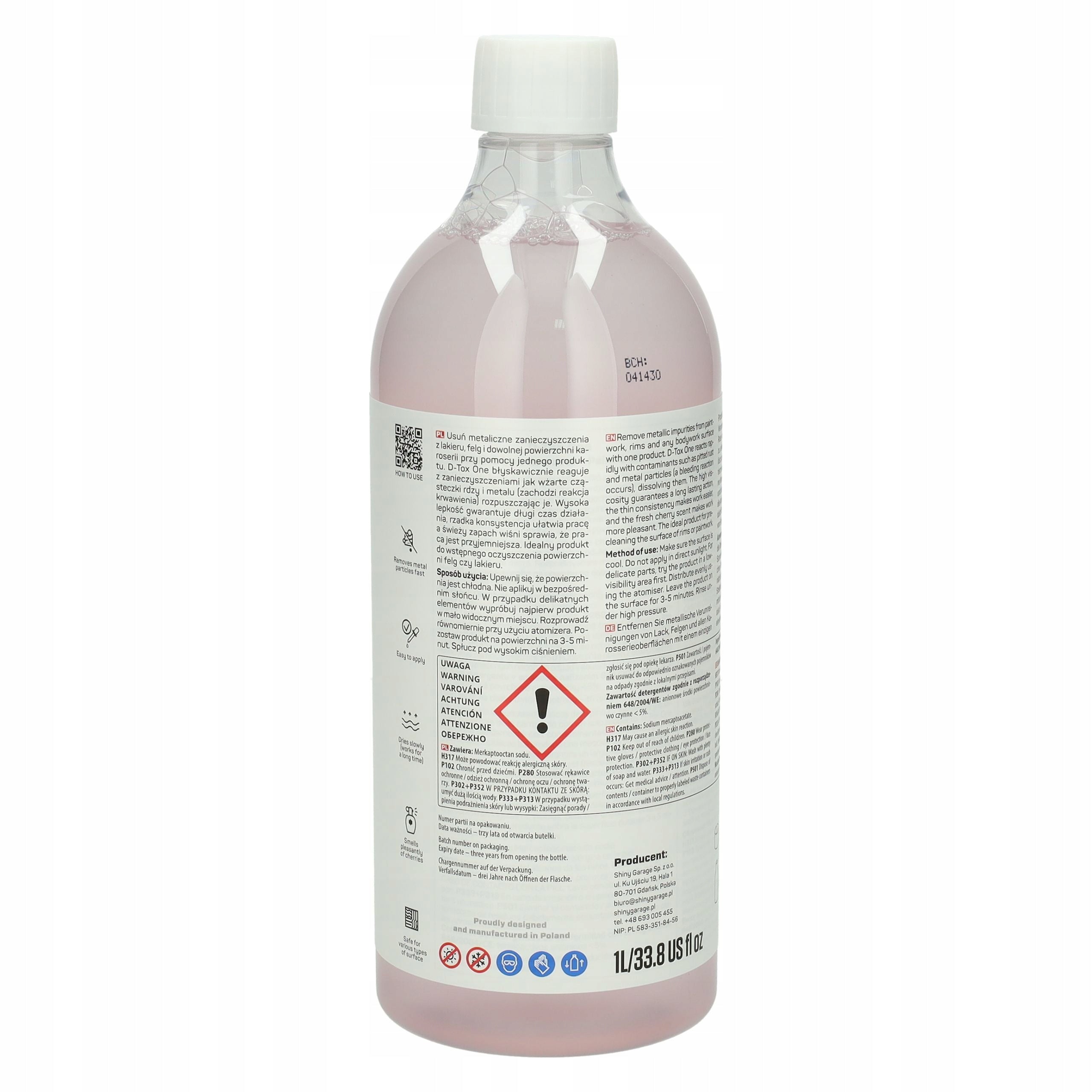 Shiny Garage D-Tox One Paint&Wheel Deironizer for Rims and Varnish 1L Packaging capacity 1000 ml