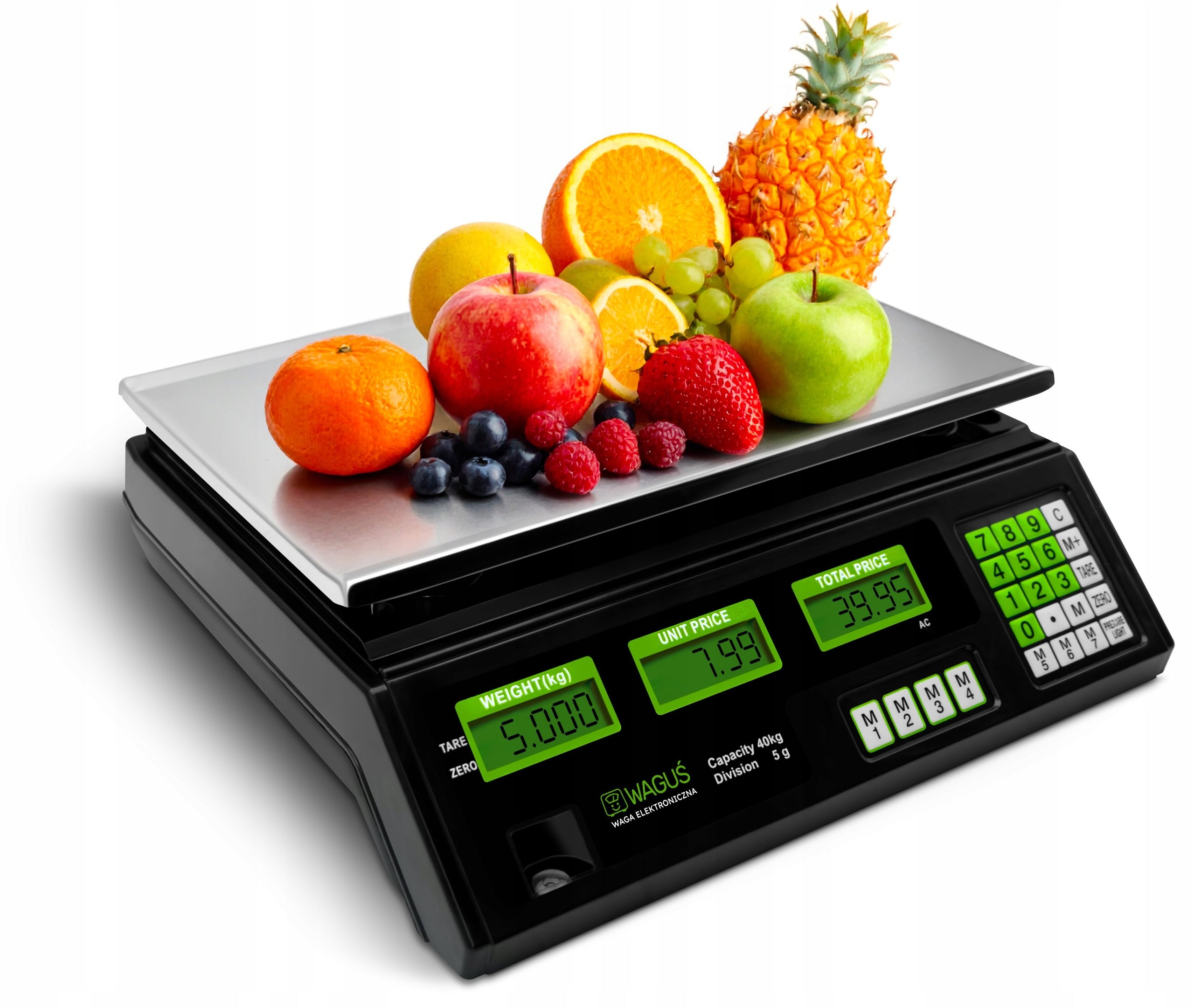 Shop Scale Electronic Warehouse Waguś 40 kg 5 g LCD Battery Packaging status original
