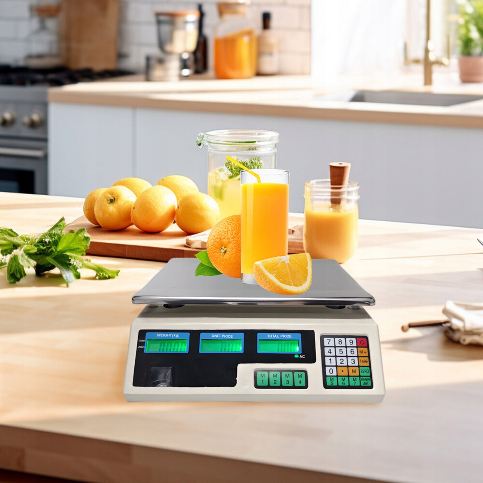 Shop scale calculation 40 kg with battery accuracy 5g backlighting Batteries included yes