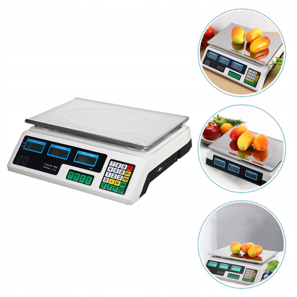 Shop scale calculation 40 kg with battery accuracy 5g backlighting
