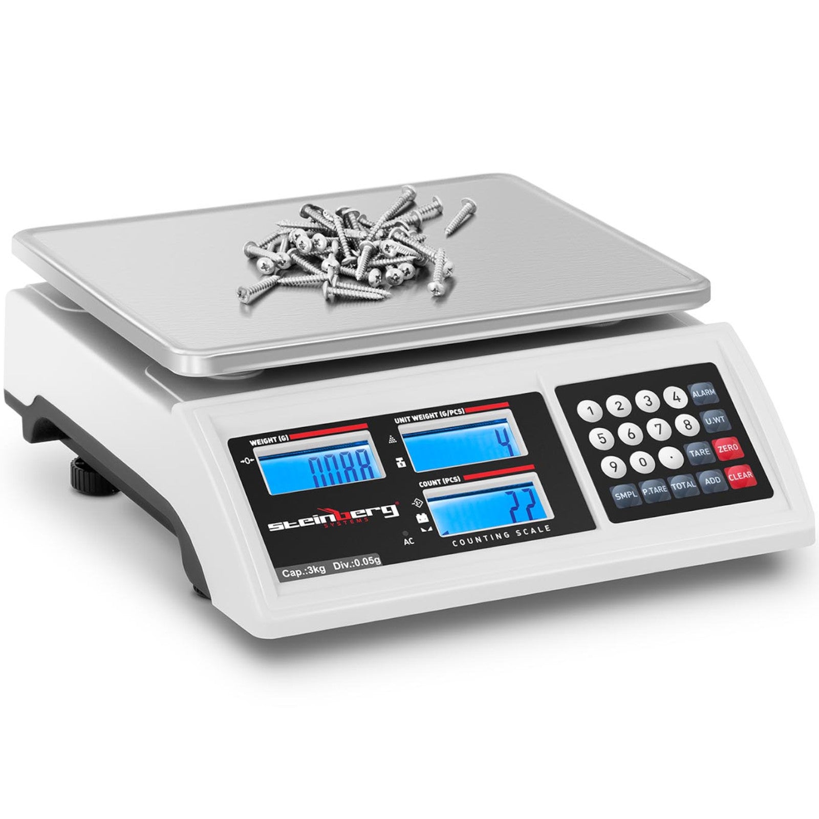 Shop scale counting with RS232 3kg 0.05g LCD stainless steel for workshop Brand Steinberg Systems