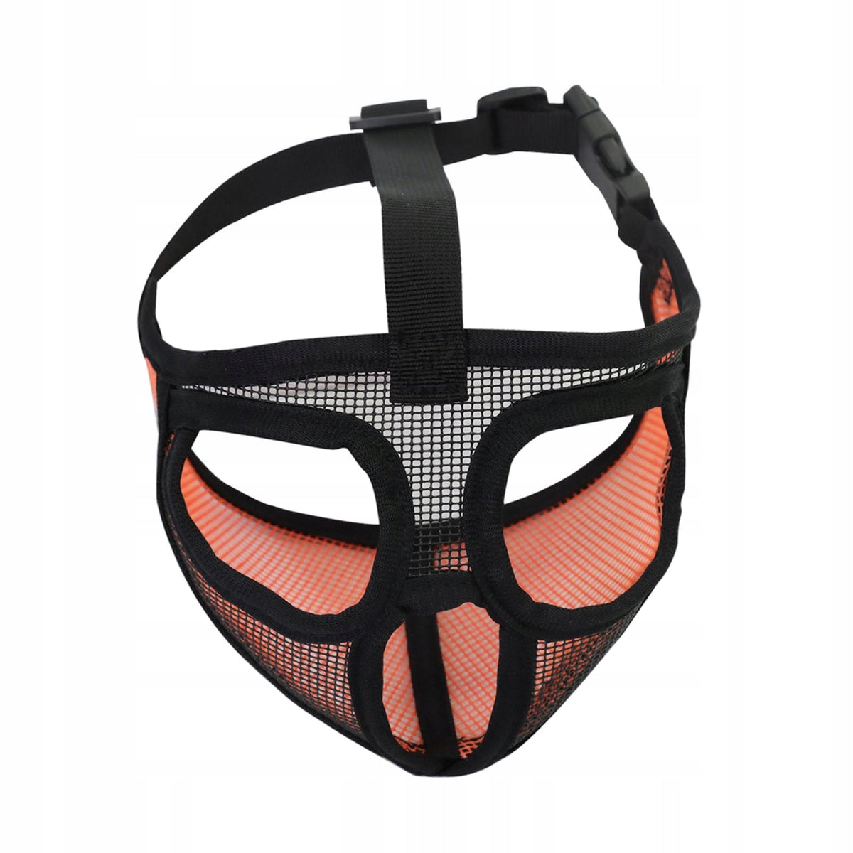 Short Snout Dog Muzzle,Adjustable Mask Breathable Mesh Full Mesh Orange M