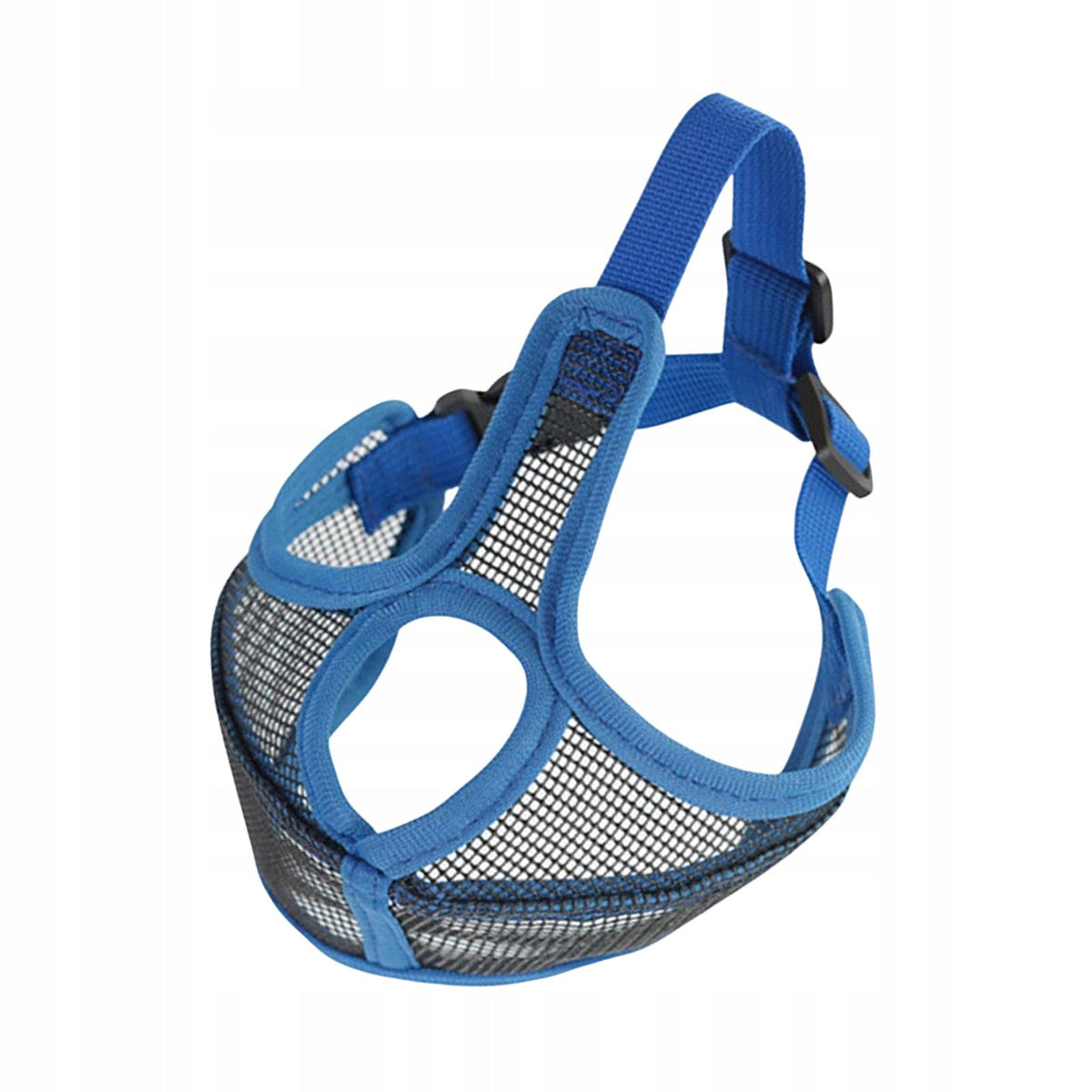 Short Snout Muzzle, Dog Mask Adjustable Mesh ,Mouth Muzzle ,Grooming Blue L