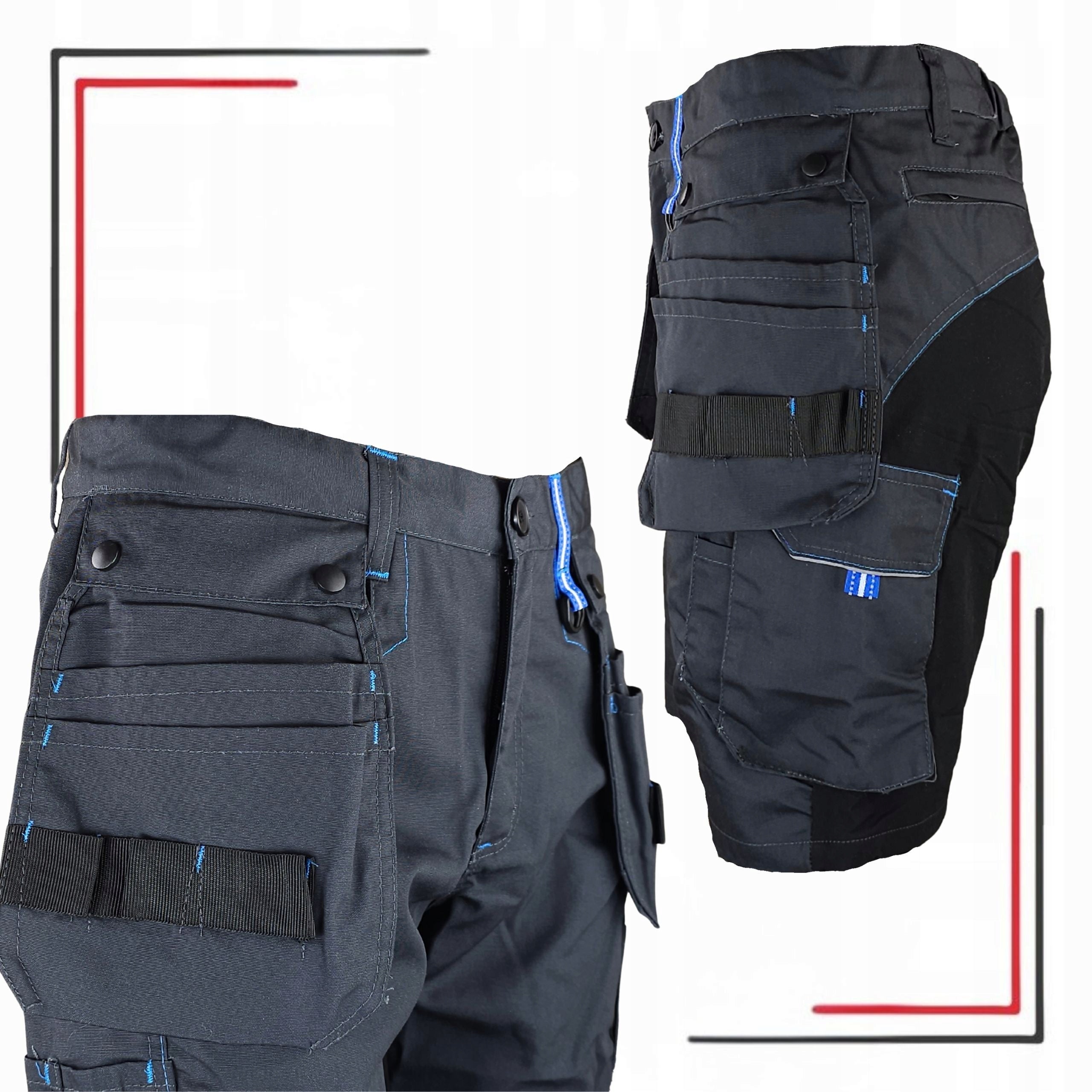Short WORK SHORTS STRONG Men's Health and Safety Pants ELASTIC STRETCH Brand 24h-BHP