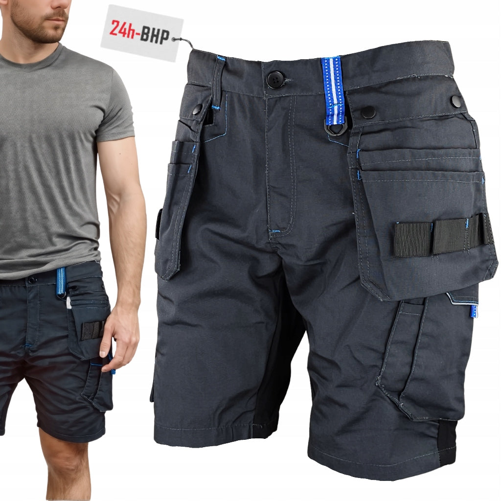 Short WORK SHORTS STRONG Men's Health and Safety Pants ELASTIC STRETCH