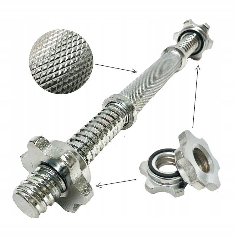 Short griffin for dumbbells barbell griffin 30mm 36cm Model Gryf 36 cm 30 mm gwintowany metalowy SFF