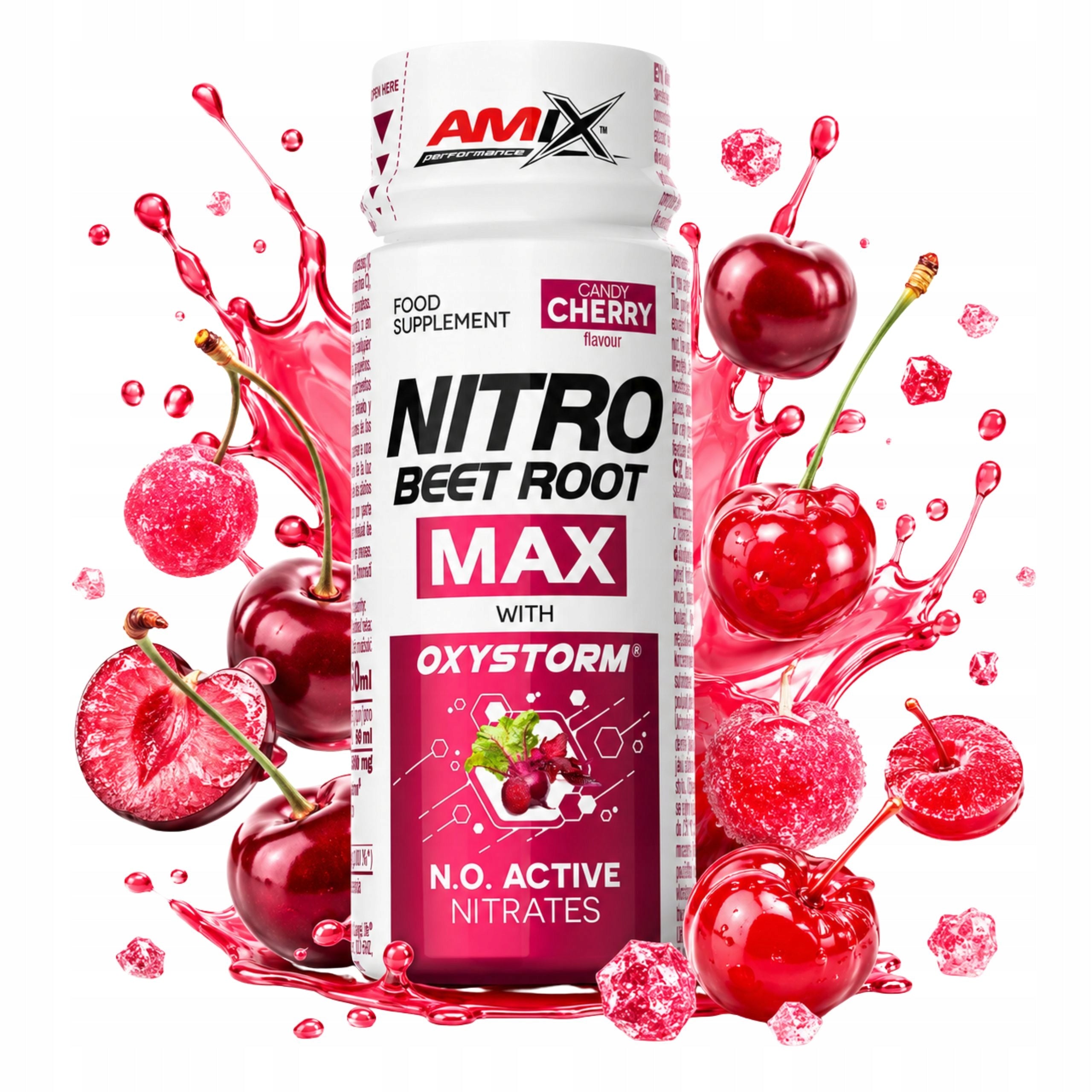 Shot from Beet Pre-workout Conditioner Beetroot Nitrates Oxystorm 60ml Cherry