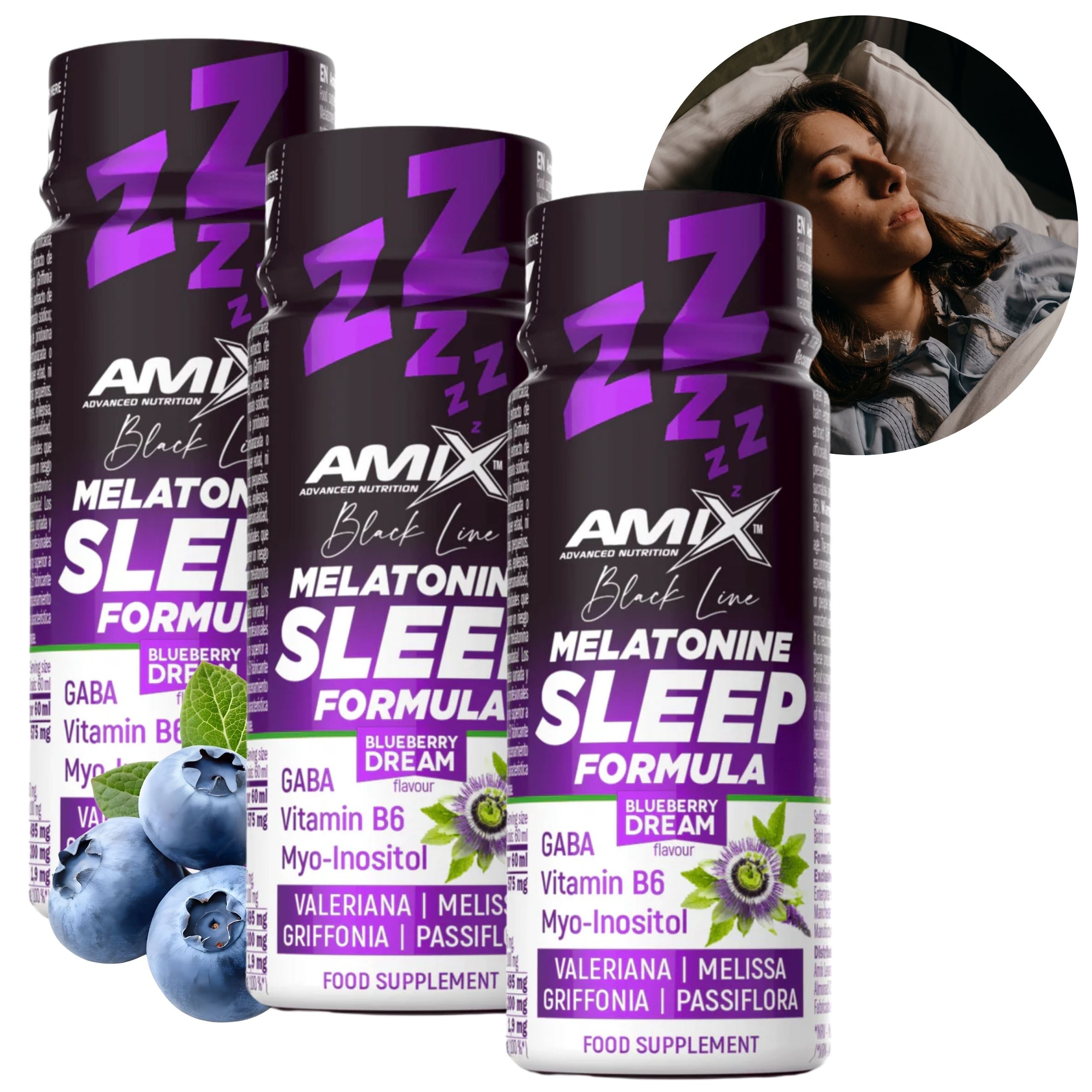 Shot on Sleep Melatonin Valerian Melissa Passiflora Kozłek Herbs on Sleep x3