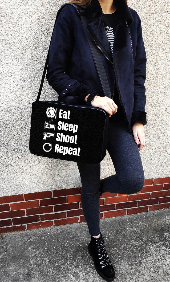 Shoulder Bag for Shooter Eat Sleep Shoot Repeat Packaging status original