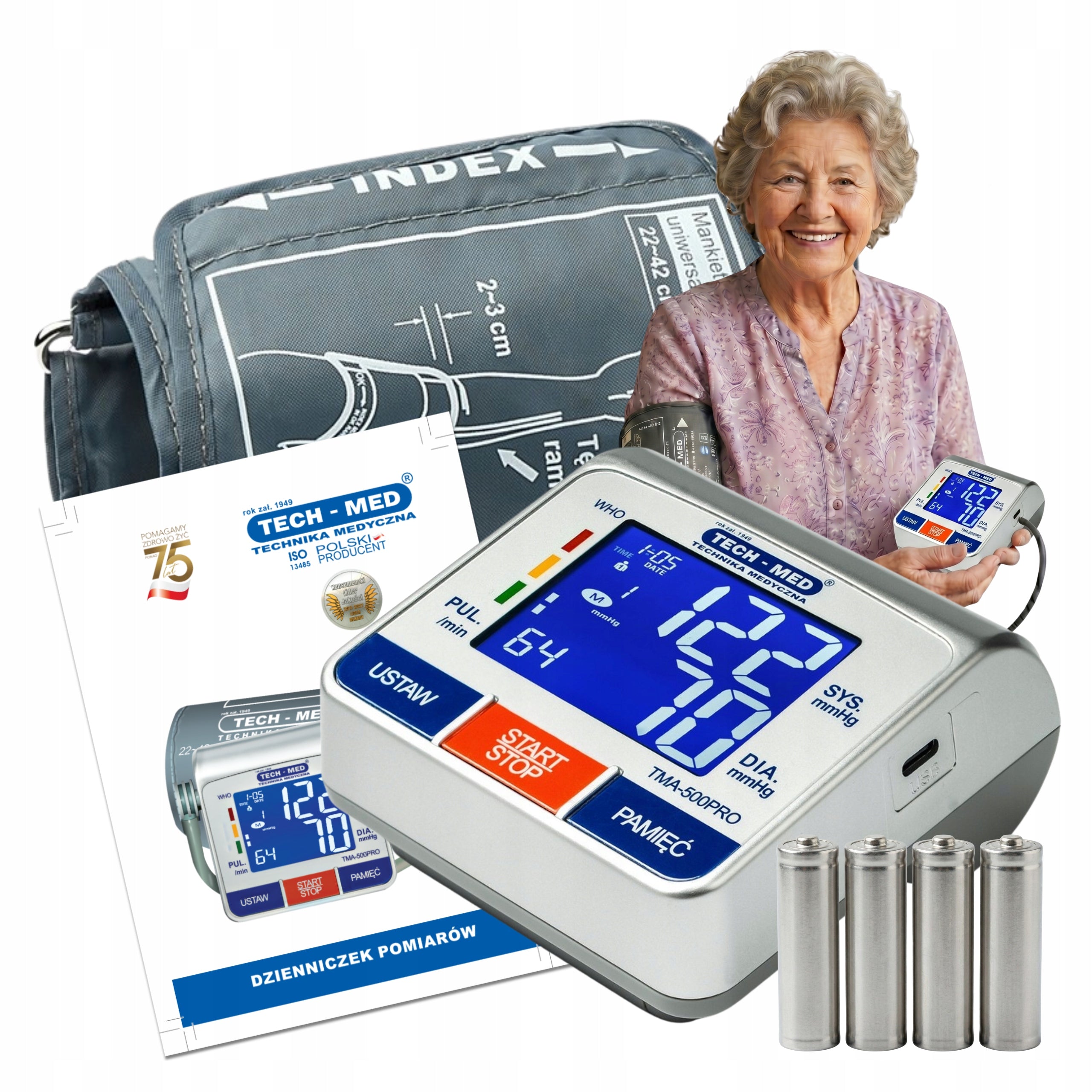 Shoulder Blood Pressure Monitor Electronic ARRHYTHMIA Cuff 22-42cm TMA500 PRO
