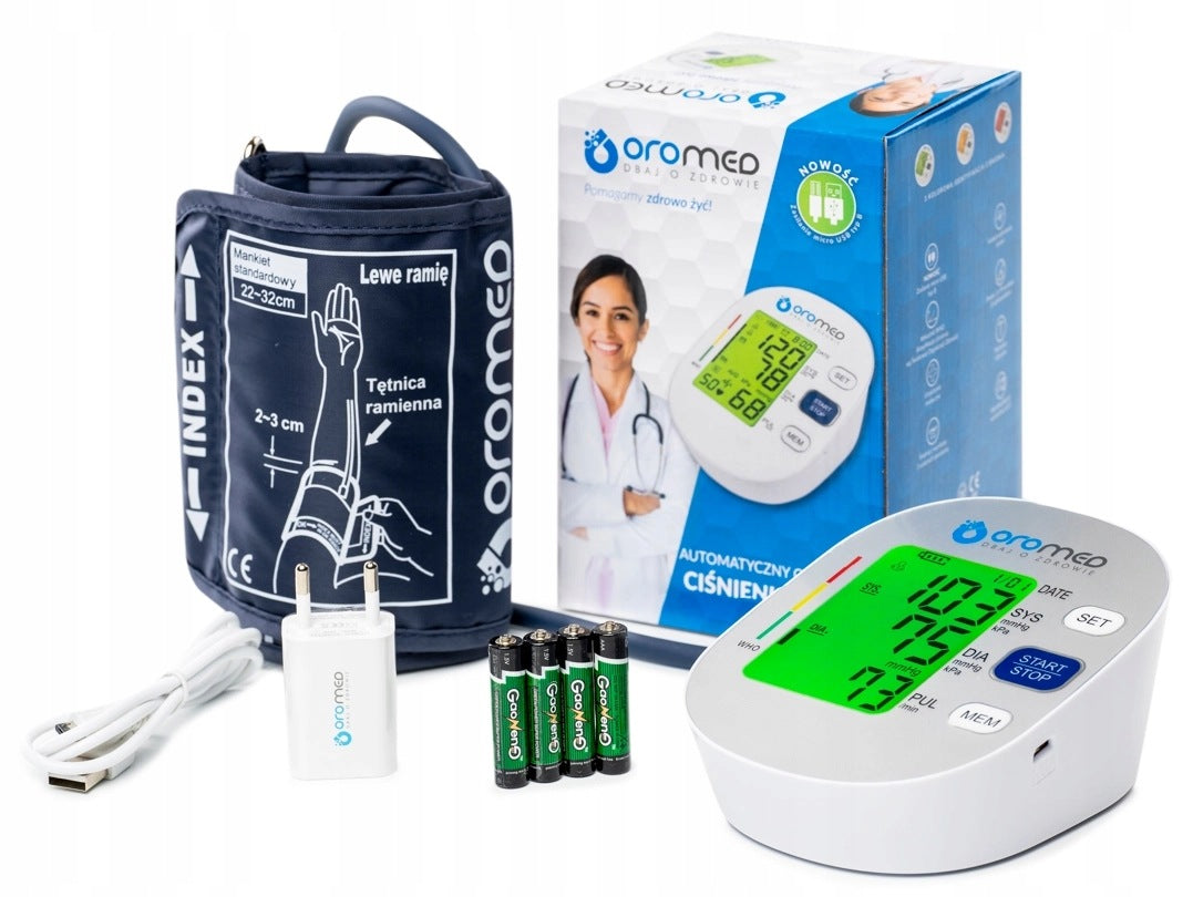Shoulder Blood Pressure Monitor OROMED ORO-BP2 USB Power Supply Arrhythmia Memory