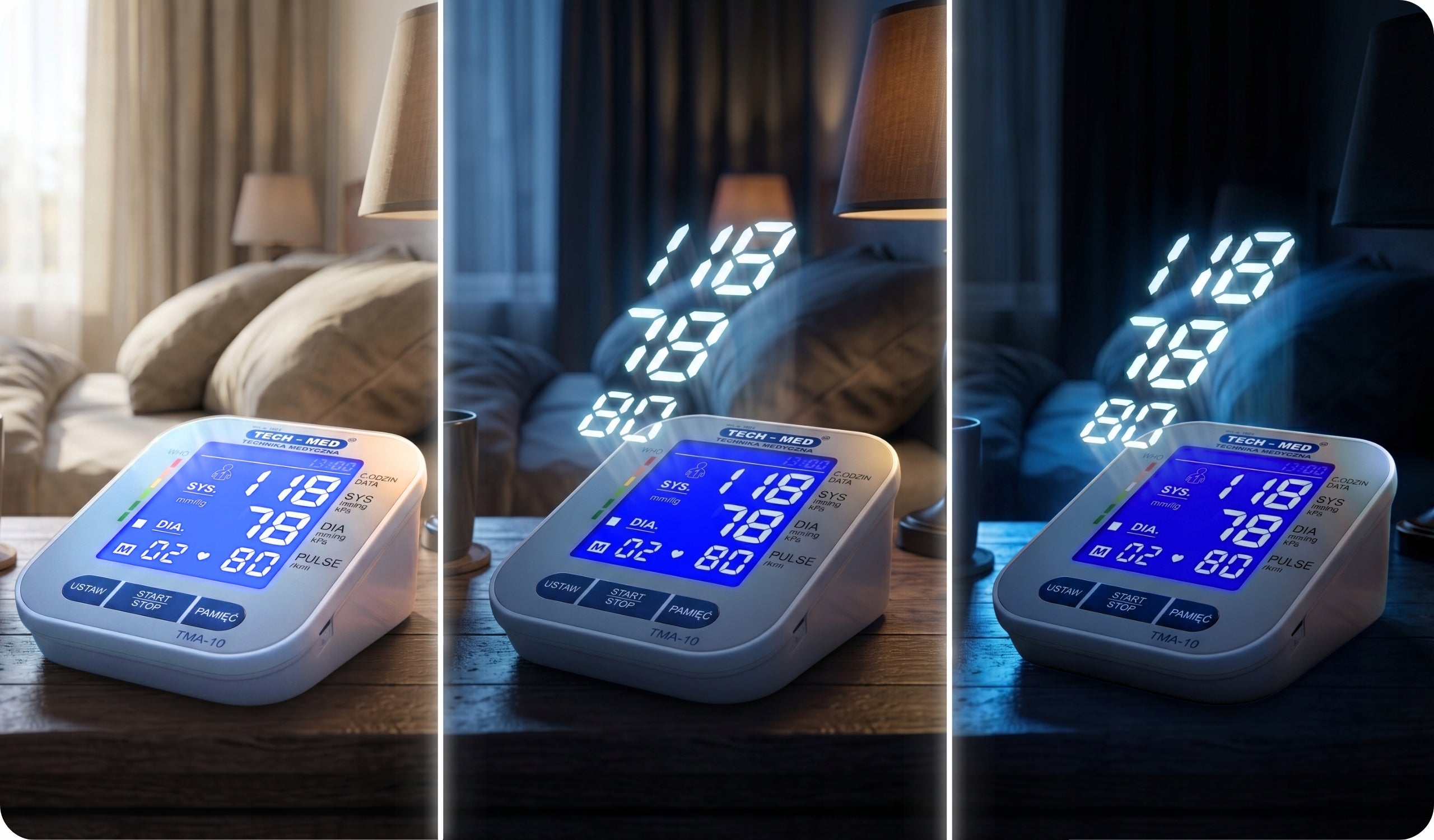 Shoulder Blood Pressure Monitor TMA10 Clear Screen ARRHYTHMIA + POWER SUPPLY TECH-MED Packaging status original