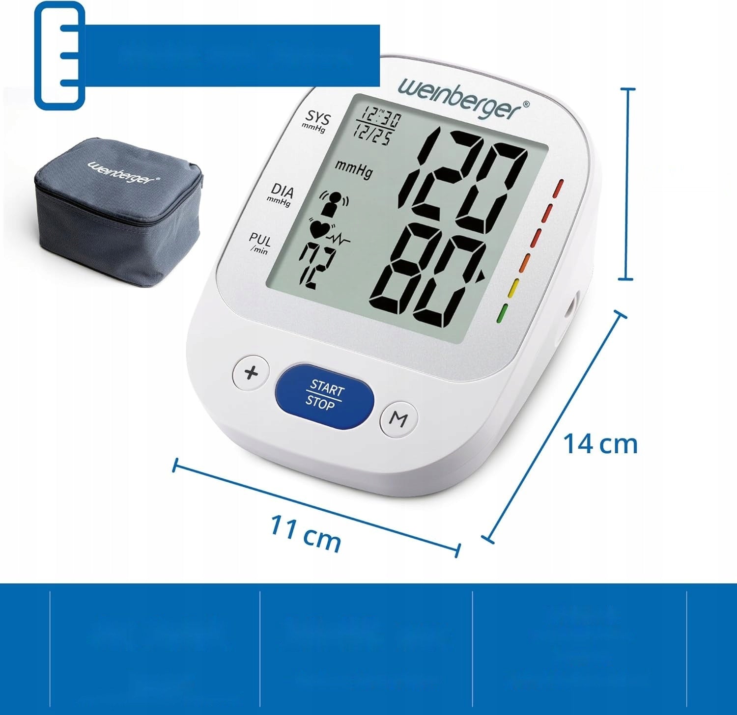 Shoulder Blood Pressure Monitor Weinberger 02273 Memory Risk Indicator Case White Packaging status original
