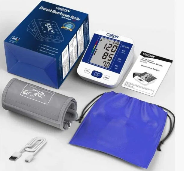 Shoulder Blood Pressure Monitor White Memory Battery Memory CAZON Medical device no