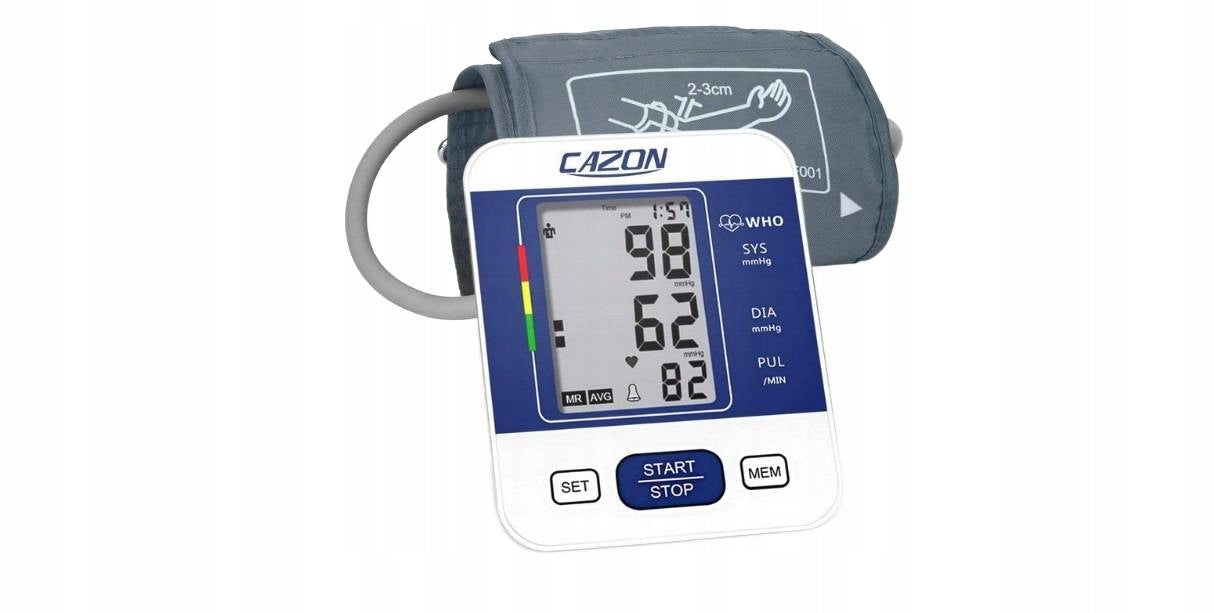 Shoulder Blood Pressure Monitor White Memory Battery Memory CAZON