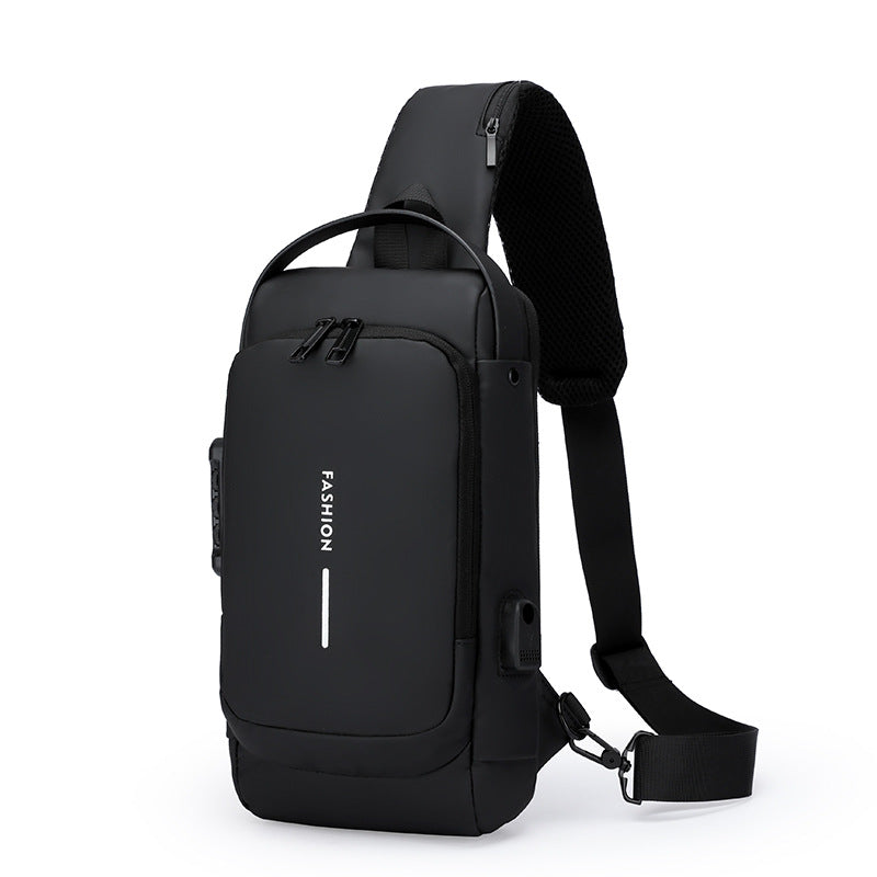 Shoulder backpack – USB, waterproof, anti-theft black