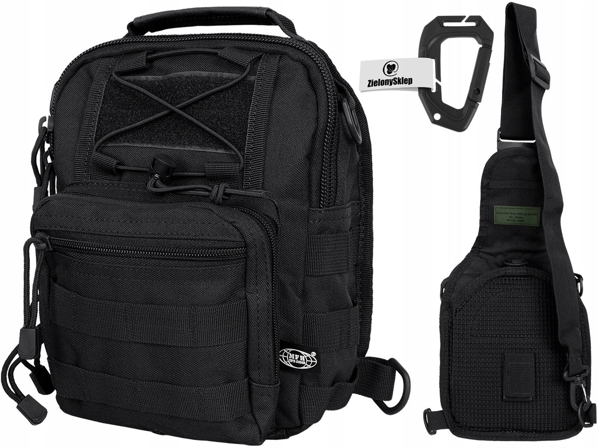 Shoulder backpack military pouch bag MFH adjustable Molle black +GR.