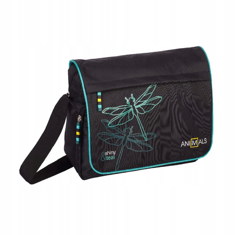 Shoulder bag AN-19 Animals 2 Shiny&Teal