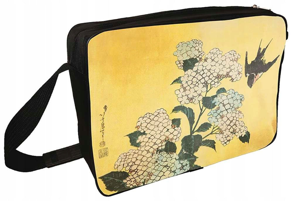 Shoulder bag Hydrangea and Swallow Katsushika Hokusai