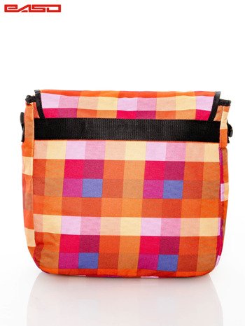 Shoulder bag PASO 15-5180D Orange plaid large compartment Brand Paso