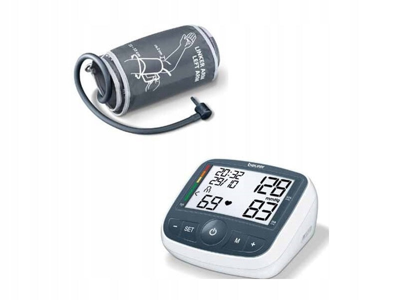 Shoulder blood pressure monitor BEURER BM 40 White-grey Batteries included no