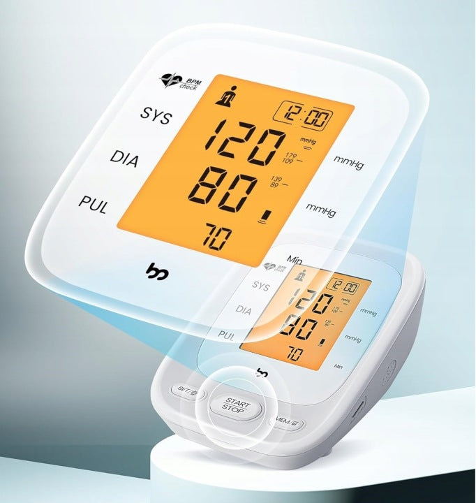 Shoulder cuff blood pressure monitor (22-42 cm), LCD, heart rate detector Manufacturer code Ciśnieniomierz Naramienny Baterie/USB Arytmia