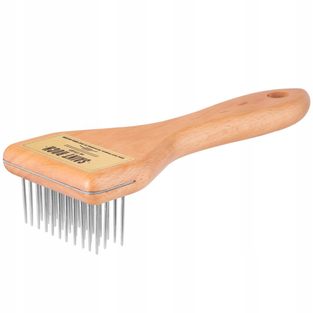 Show Tech Row Rake - wooden carded for knots, with 3 rows of needles
