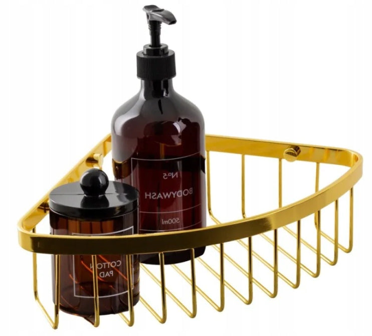 Shower Shelf Corner Covered Gold Gloss AWD02081988