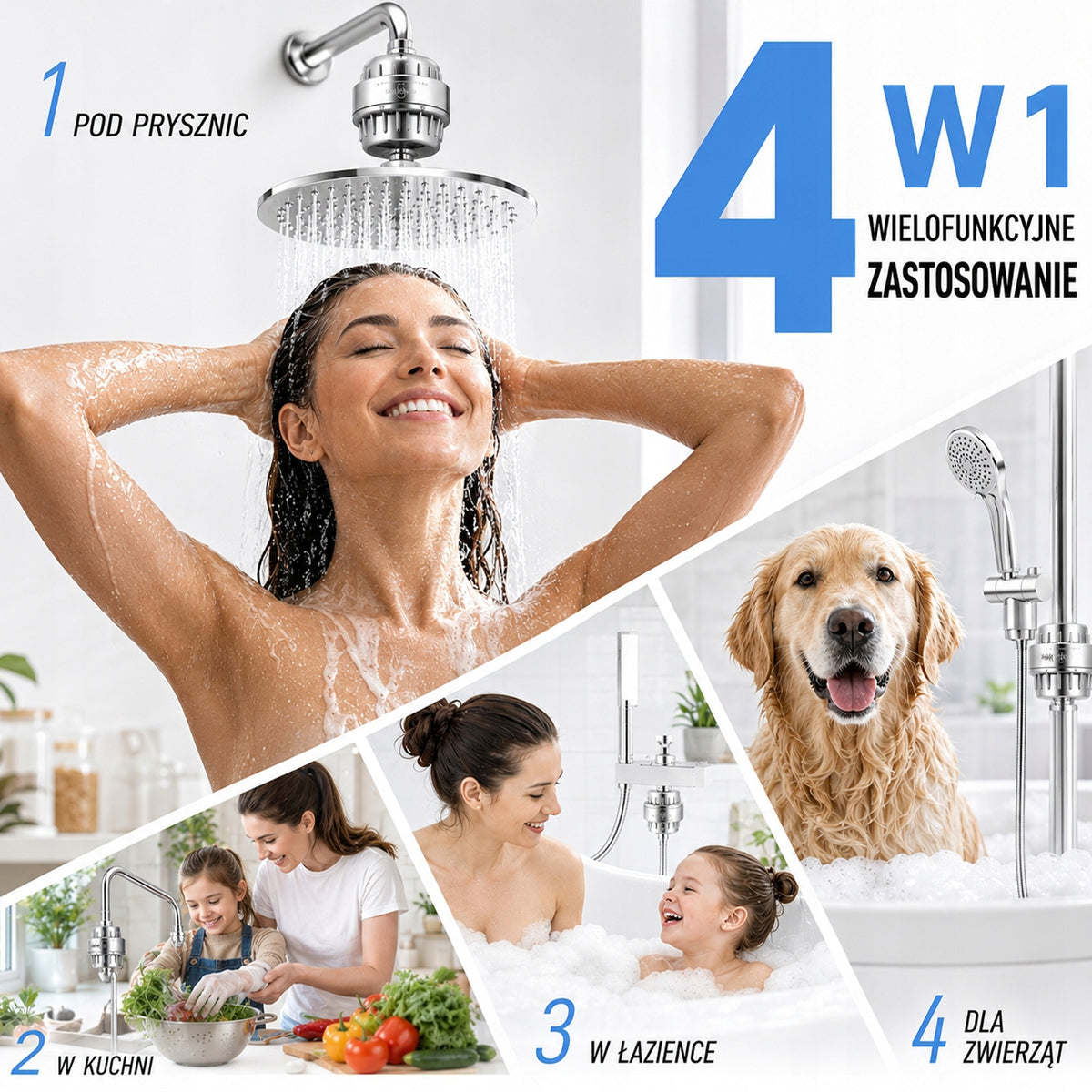 Shower Water Filter Silver Packaging status original