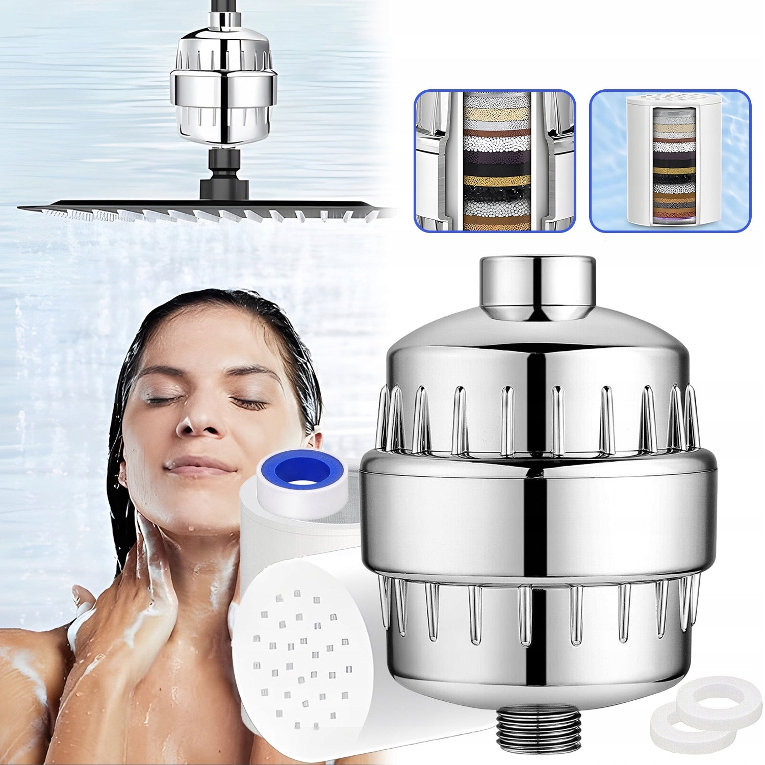 Shower Water Filter Softening Shower Water with Spare Manufacturer code N2502