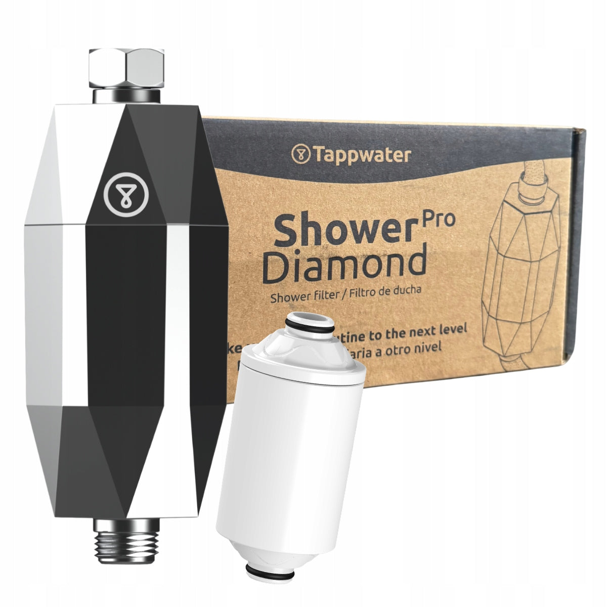 Shower filter chrome Tappwater ShowerPro Diamond chlorine removal