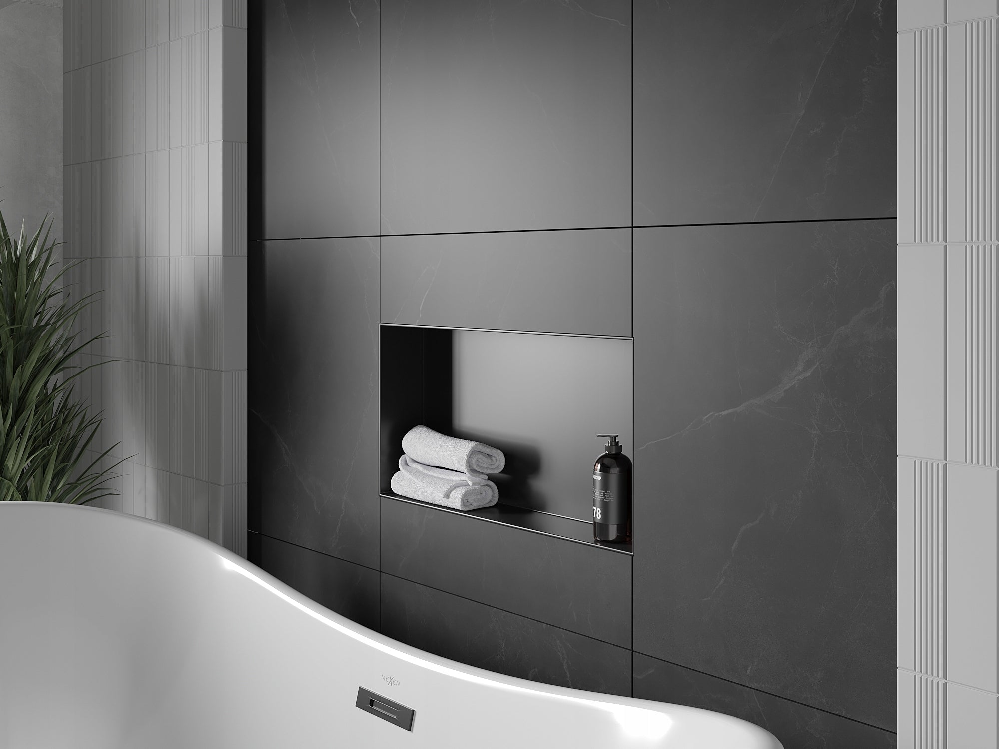 Shower shelf bathroom without flange 60x30 Mexen X-Wall black Brand Mexen
