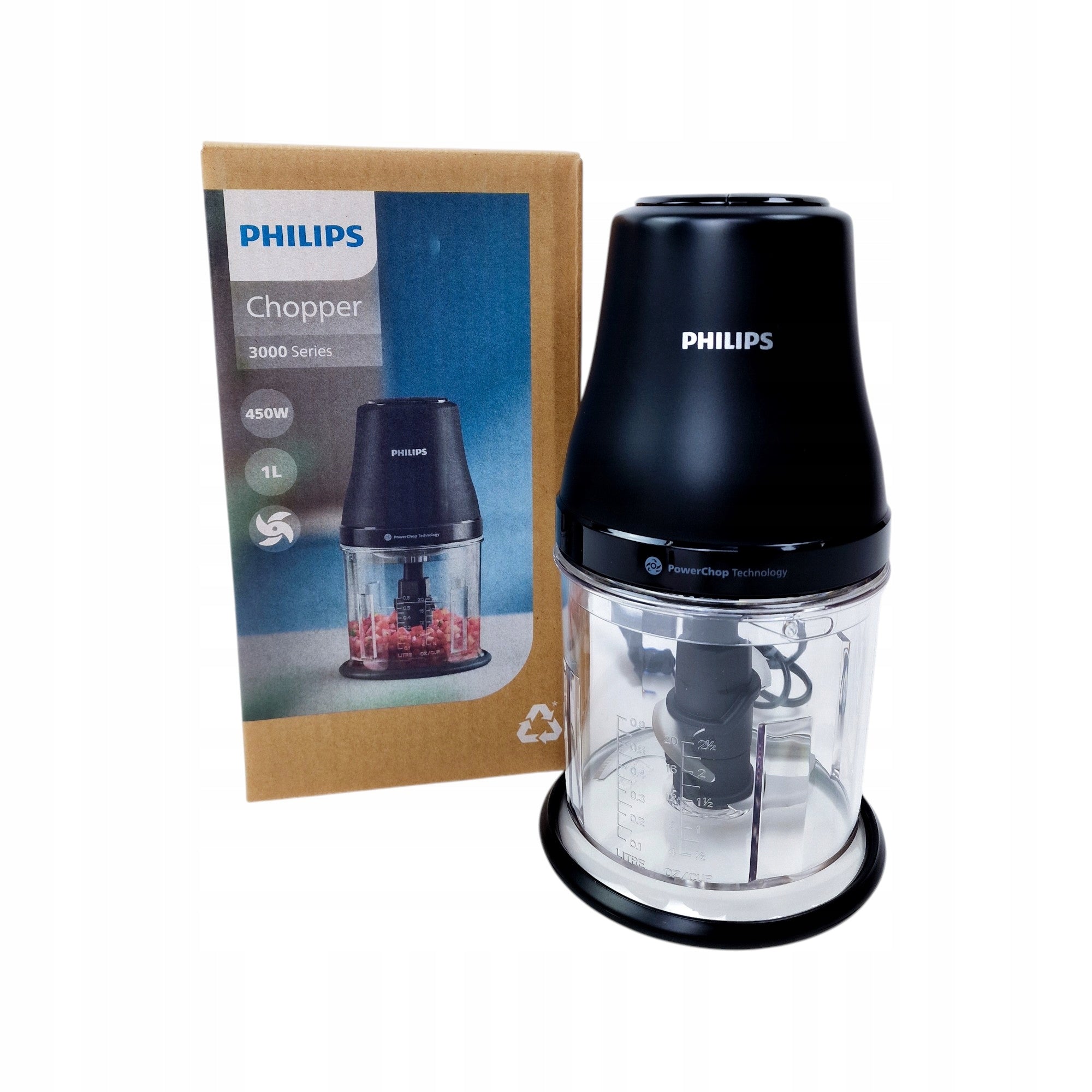 Shredder PHILIPS PowerChop HR1501/00 450W 1L 2 Speed Compact