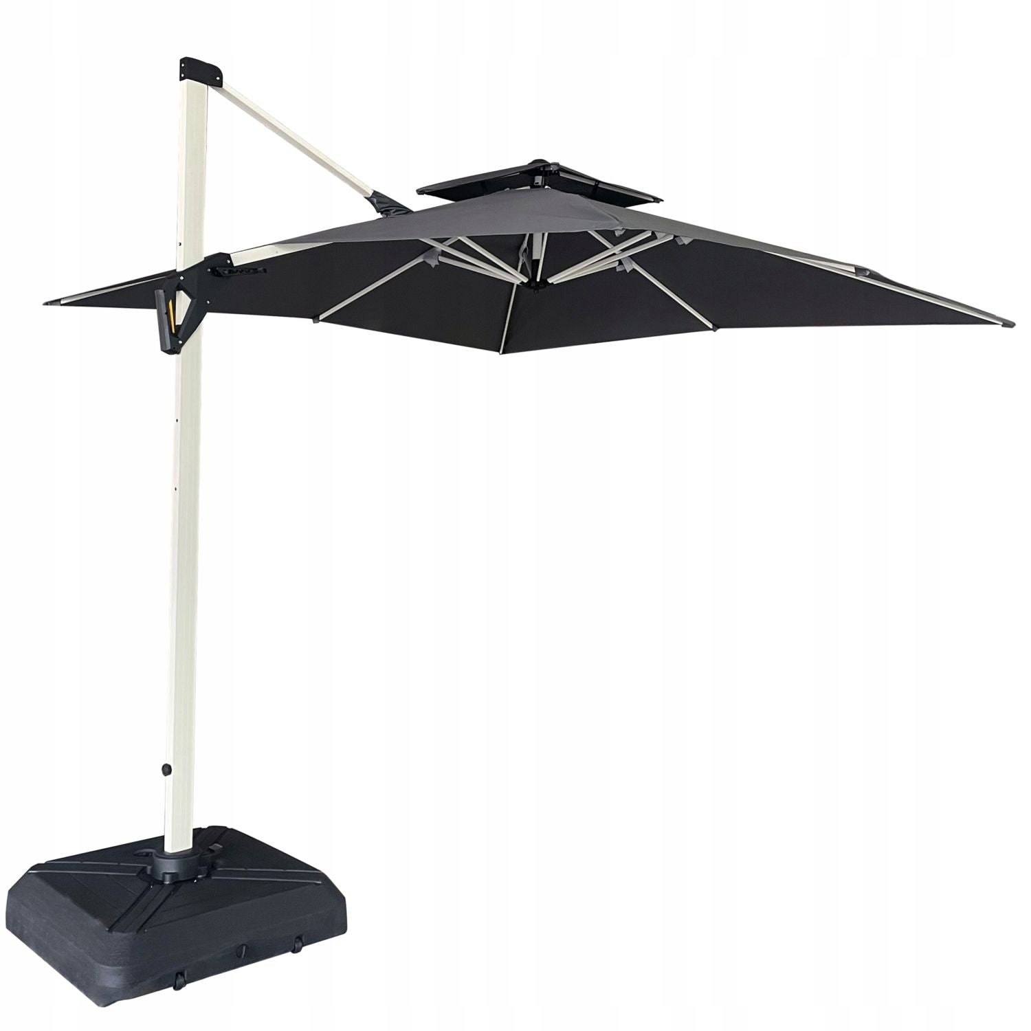 Side garden umbrella 3 m with swivel base 360° grey boom terrace Manufacturer code 04K KJF3549 KPL.SZ