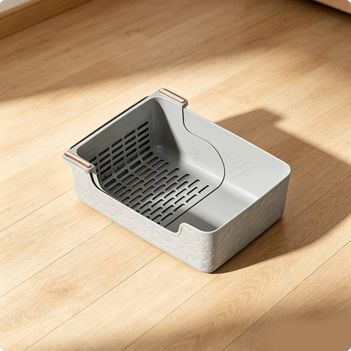 Sifting Litter Box Semi-Enclosed Cat Litter Box with Tray for Indoor, Cats Packaging status original