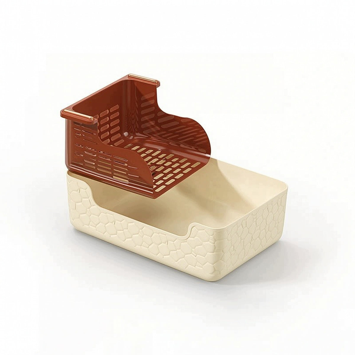 Sifting Litter Box Semi-Enclosed Cat Litter Box with Tray for Indoor, Cats
