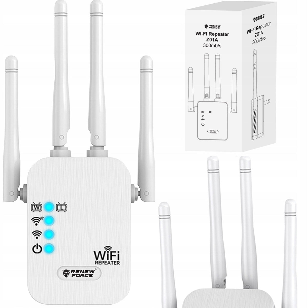 Signal Amplifier Wi-Fi repeater 2.4G booster long range 4 antennas POWERFUL