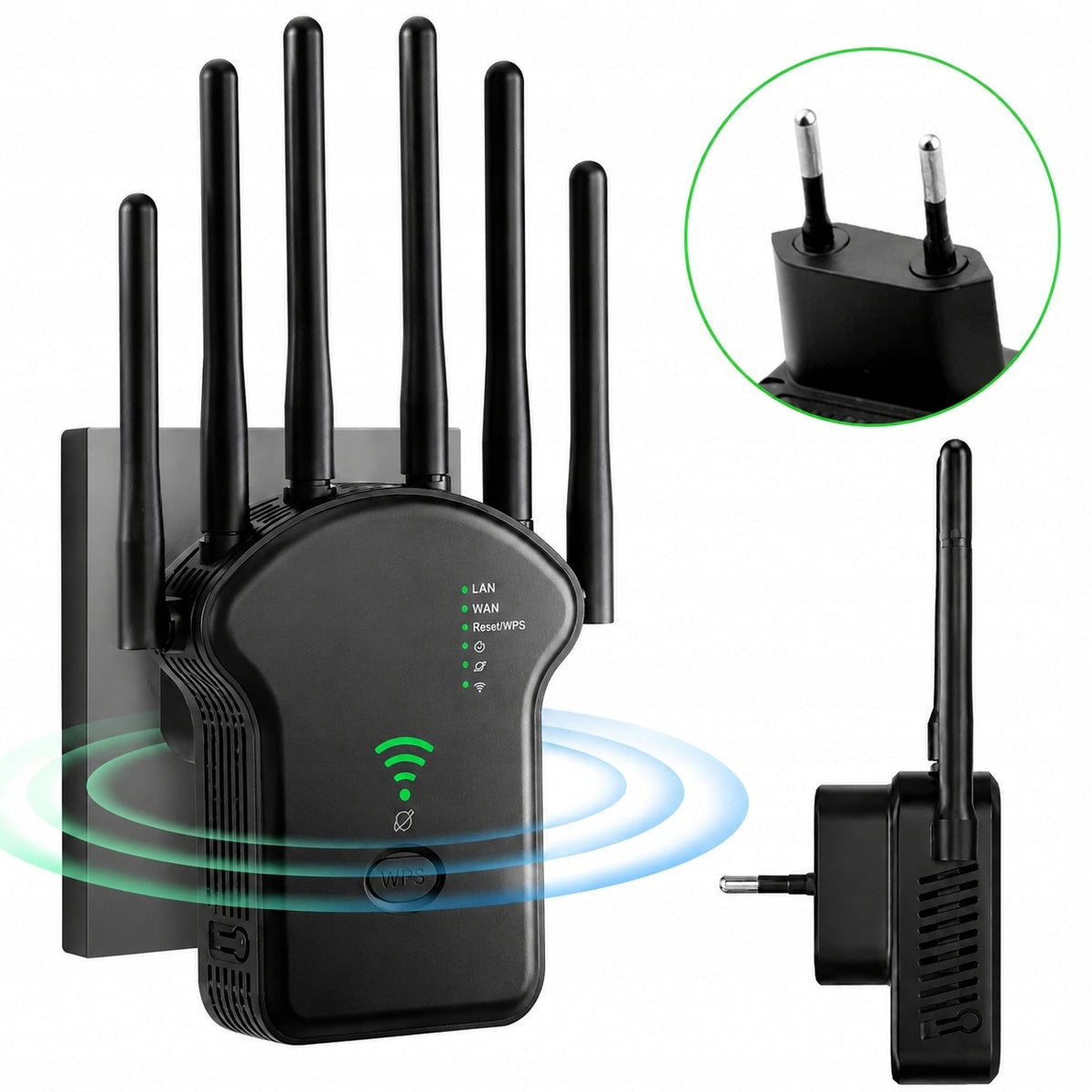 Signal Amplifier WiFi repeater 1200Mbps 2.4/5G 6 antennaS LARGEST RANGE