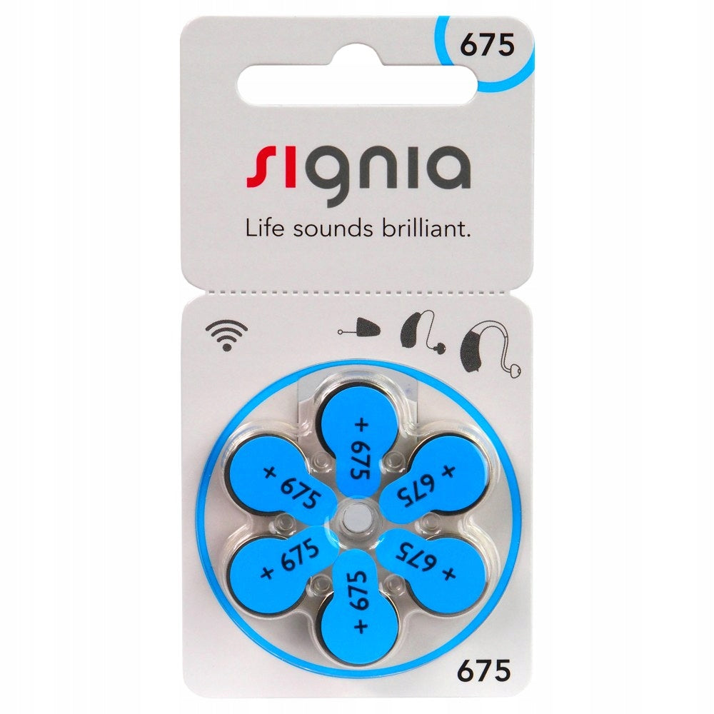 Signia 675 PR44 Hearing Aid Batteries - 60 Pieces Packaging status original